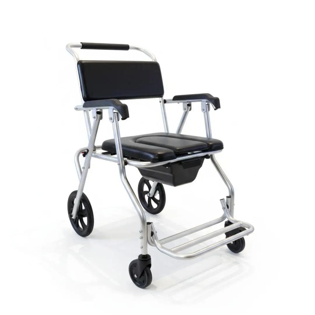 Cadeira de Banho Dobrável Chicago Em Alumínio Senior Care Muito Conforto - Supermedy